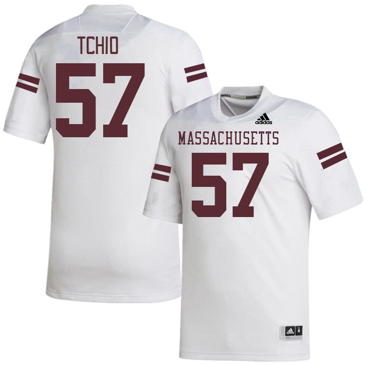 Massachusetts Minutemen #57 Paul Tchio College Football Jerseys Stitched-White